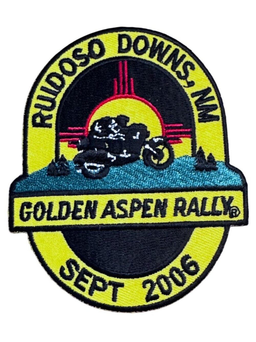 Ruidoso Downs NM Golden Aspen Rally Patch Yellow/Black Embroidered Sept 2006 Vtg